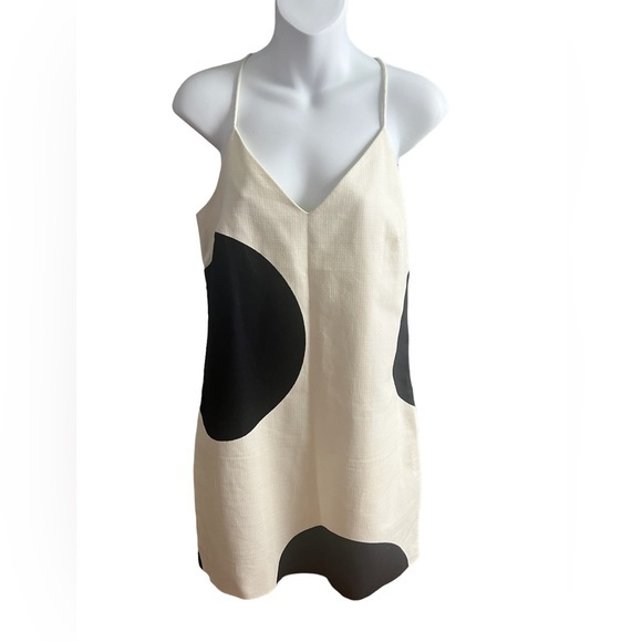 J. Crew Dresses J Crew Off White Black Circle Dress 4 Poshmark